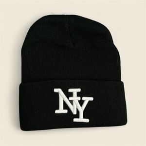 Black NY Embroidered Beanie